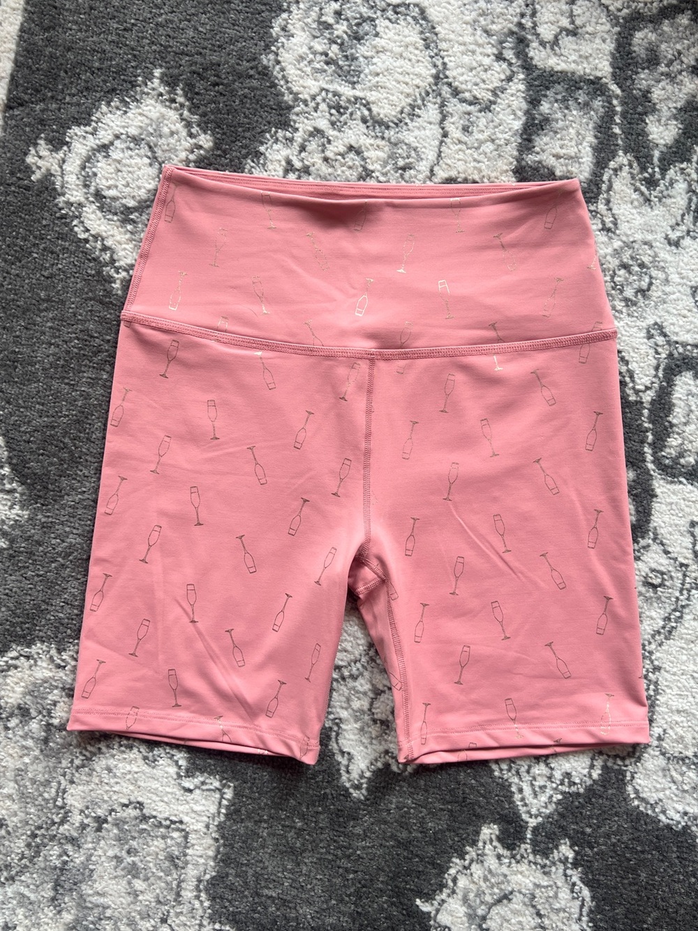 Beyond Yoga Champagne Glass Pink Bike Shorts